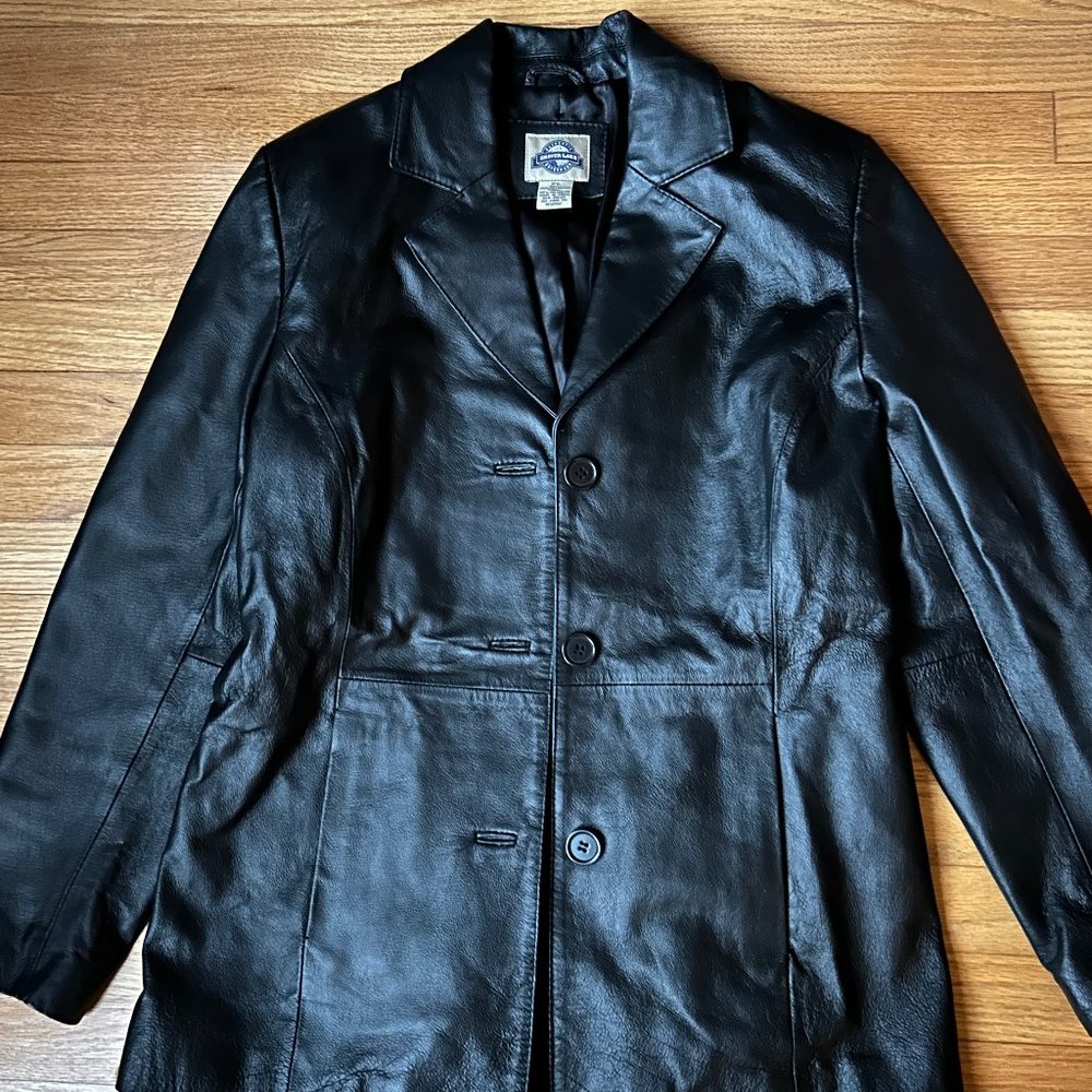 Vintage Leather Black Perfect Trenchcoat - XS/S